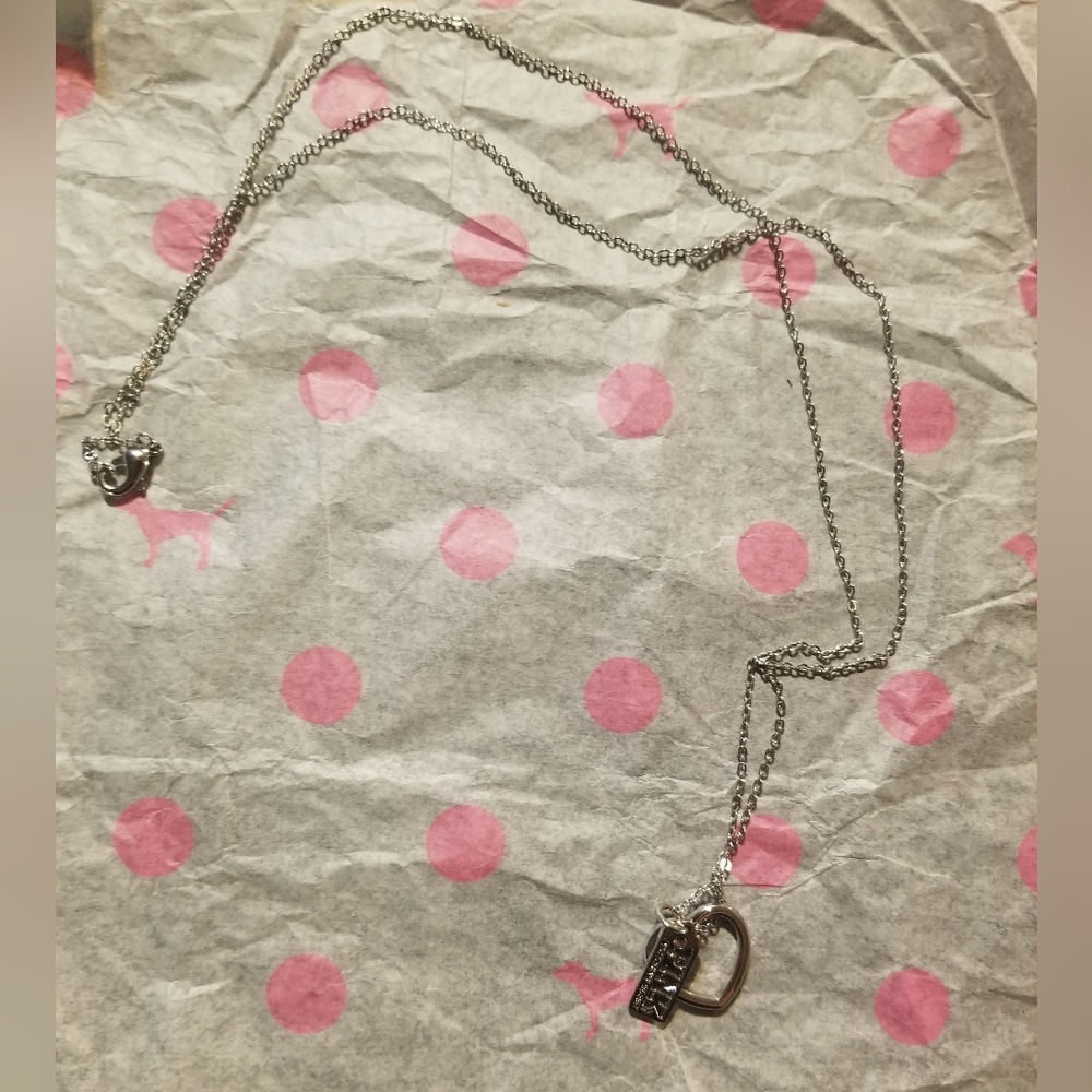 Victoria's Secret PINK Heart Necklace with small charm